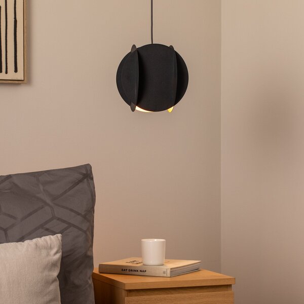 Opviq Lampă suspendată Corner, negru, 25 x cm, metal, E27, reglabil, Negru, Camera de zi / sufragerie, Metal, Modern