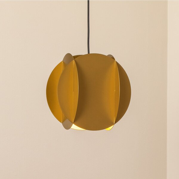 Opviq Lampa suspendată Corner, auriu, 25 x cm, metal, E27, reglabil, Auriu / Alamă, Camera de zi / sufragerie, Metal, Modern