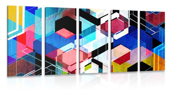 Tablou 5-piese geometrie abstractă