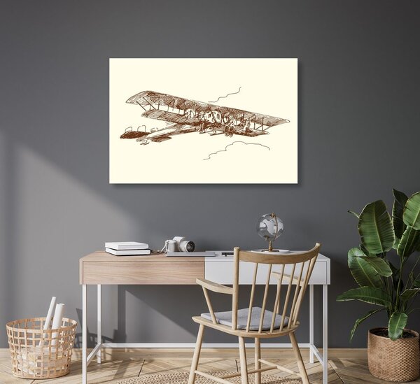 Tablou avion biplan retro