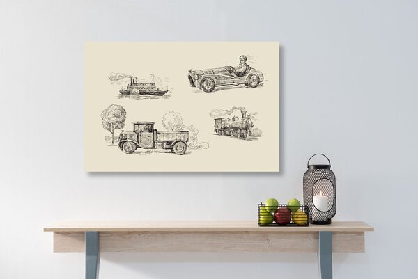 Tablou mijloace de transport în design retro