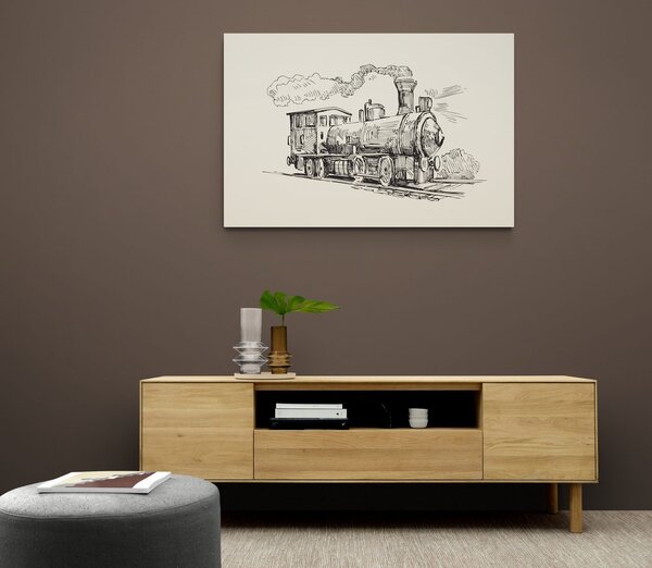 Tablou trenul în design retro
