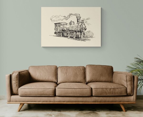 Tablou trenul în design retro