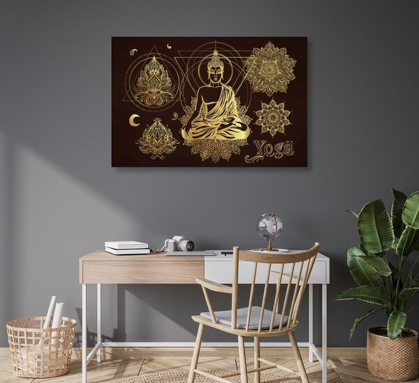 Tablou Buddha de aur meditează
