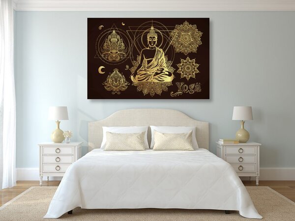 Tablou Buddha de aur meditează