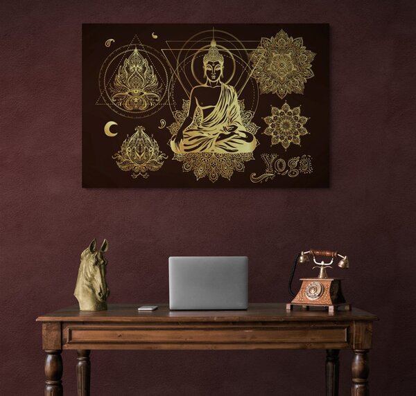 Tablou Buddha de aur meditează