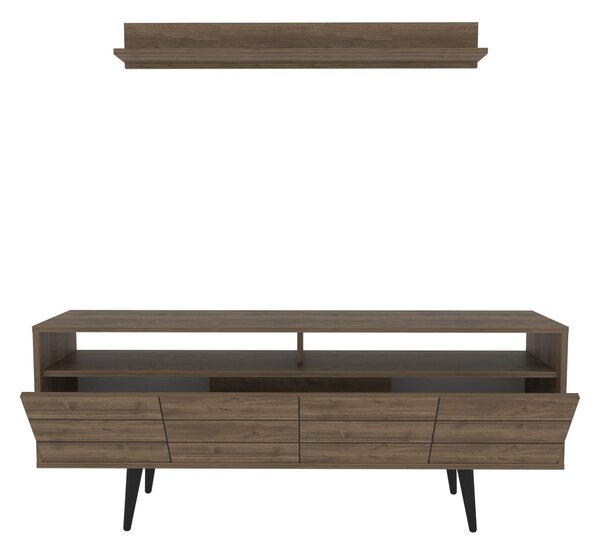 Mobilier living OLA, nuc/negru, PAL melaminat, 2 piese