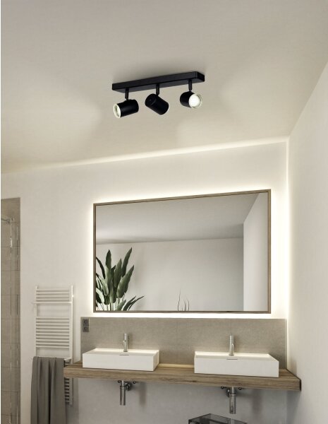 Eglo 901966 - Spot pentru baie CONSUMA 3x GU10/5W/230V IP44 negru