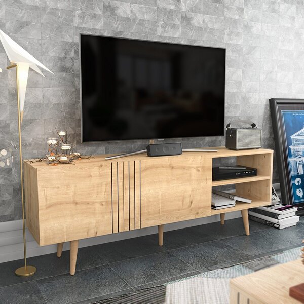 Comoda TV RONAS, stejar, PAL melaminat, 160x35x39 cm
