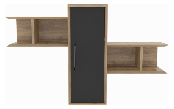 Raft OLIDA, nuc/negru, PAL melaminat, 119x35x52 cm