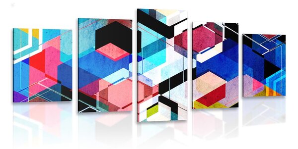 Tablou 5-piese geometrie abstractă