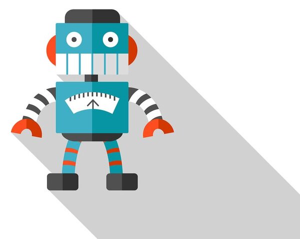 Tablou robot albastru pe fundalul alb