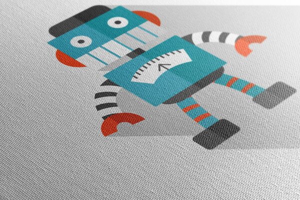 Tablou robot albastru pe fundalul alb