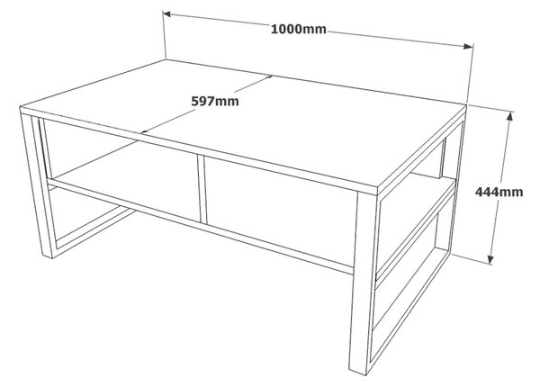 Masuta cafea ML34-A, stejar, PAL, 100x60x44 cm