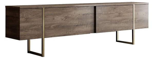 Comoda TV Luxe, nuc/auriu, PAL/metal, 180x30x50 cm