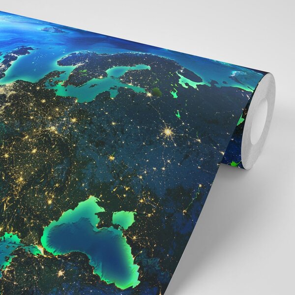 Fototapet planetă albastră strălucitoare