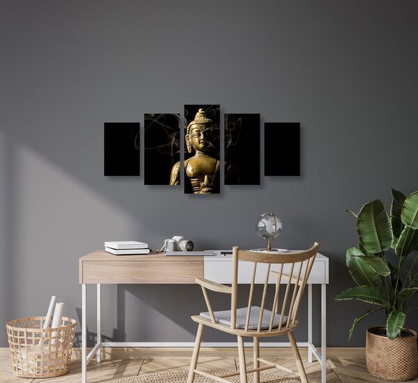 Tablou 5-piese statuie Budha