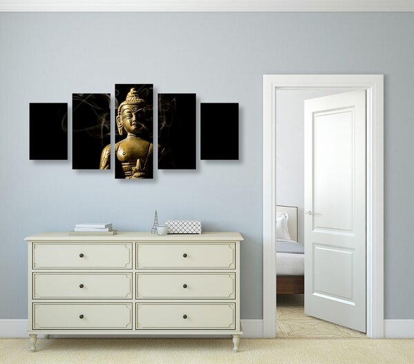 Tablou 5-piese statuie Budha