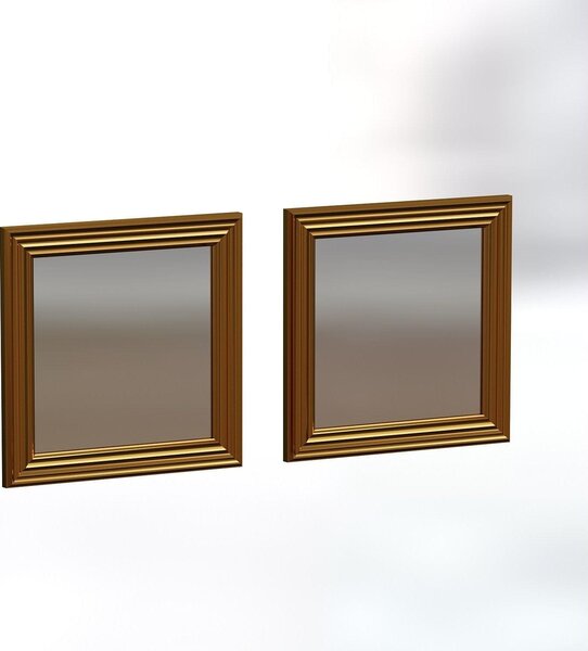 Set 2 oglinzi BALE, auriu, 40x3x40 cm