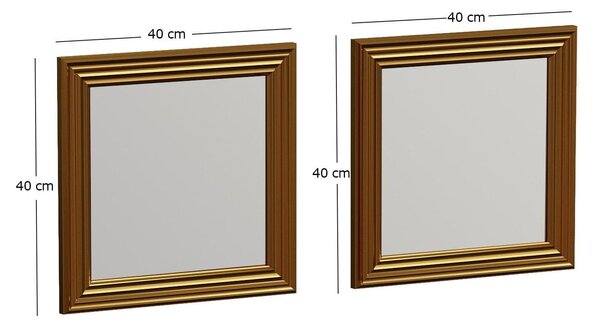 Set 2 oglinzi BALE, auriu, 40x3x40 cm