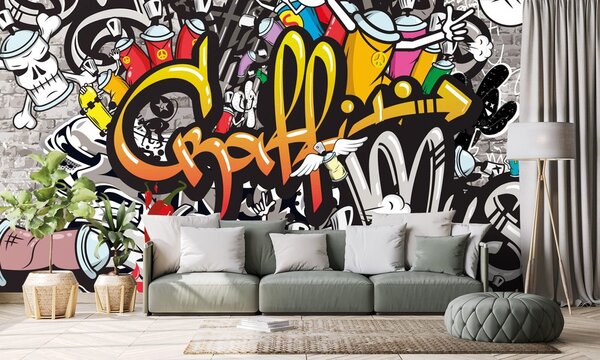 Tapet graffiti colorate