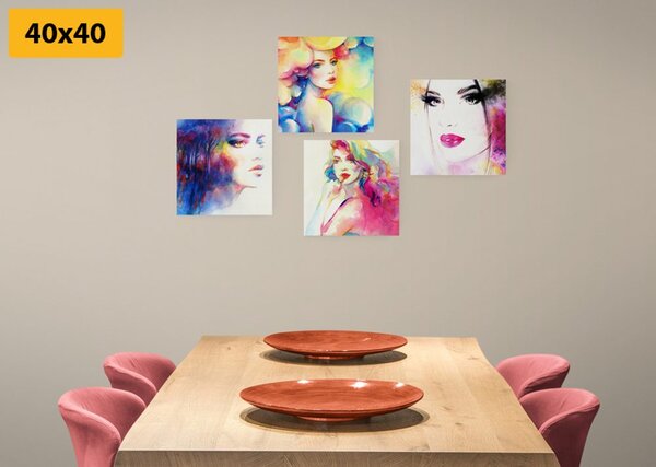 Set tablouri eleganța femeii în design colorat