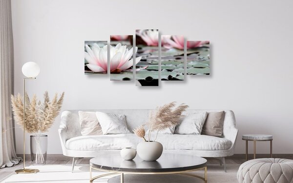 Tablou 5-piese floare de lotus