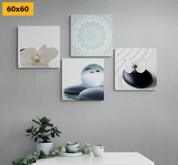 Set tablouri Feng Shui în tonuri delicate