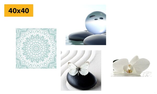Set tablouri Feng Shui în tonuri delicate