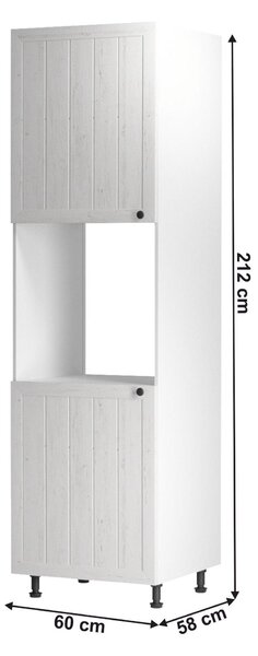 Dulap bucatarie PROVENCE D60P, alb, DTD laminat, 60x58x212 cm