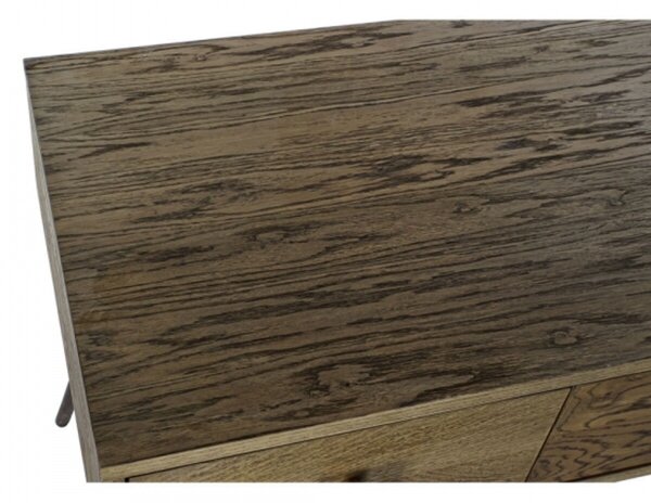 Birou, DKD Home Decor, 120 x 69 x 77 cm, lemn de stejar, maro