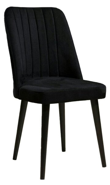 Set 2 scaune POLO, negru, stofa catifelata/metal, 46x45x92 cm