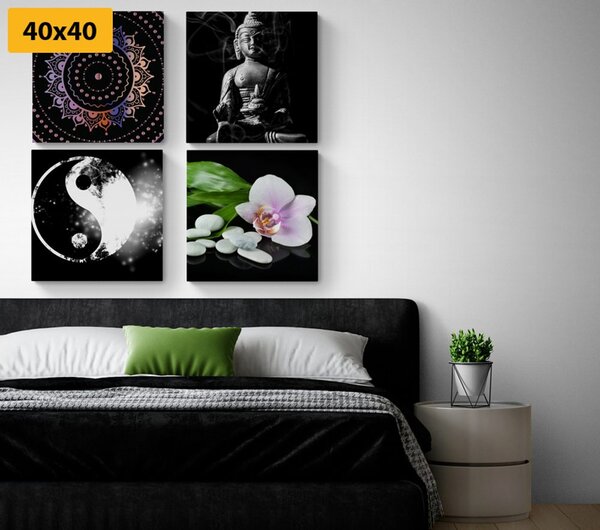 Set tablouri Feng shui pe fundalul negru