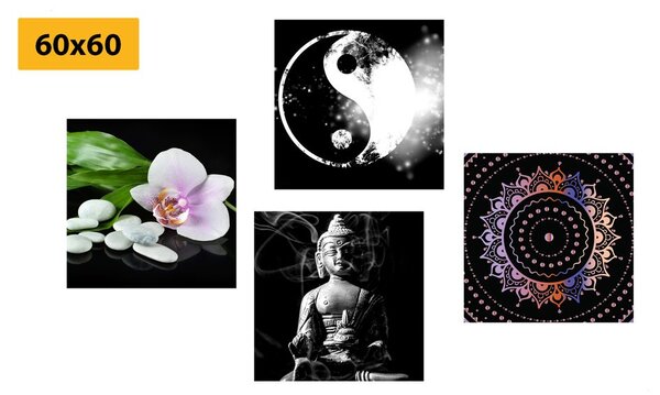 Set tablouri Feng shui pe fundalul negru