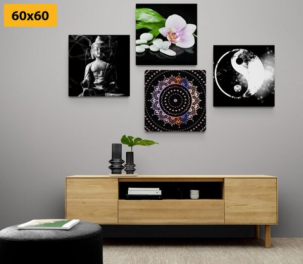 Set tablouri Feng shui pe fundalul negru