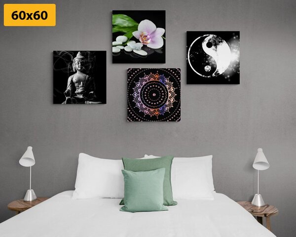 Set tablouri Feng shui pe fundalul negru