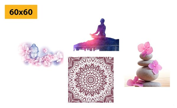 Set tablouri Feng Shui în design roz
