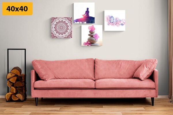 Set tablouri Feng Shui în design roz