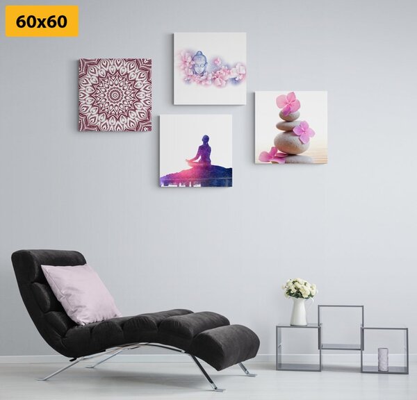Set tablouri Feng Shui în design roz