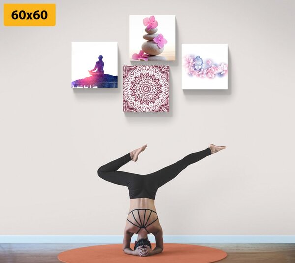 Set tablouri Feng Shui în design roz