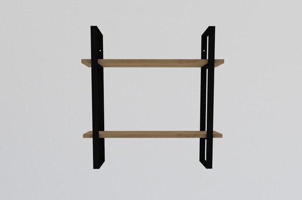 Raft BUBA, stejar/negru, PAL melaminat, 70x22x70 cm