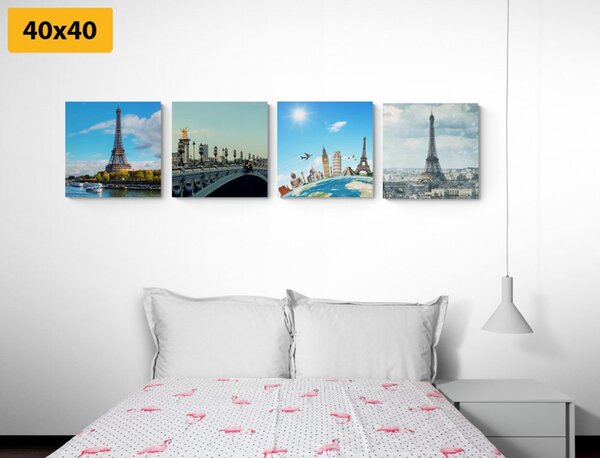 Set tablouri vedere la Turnul Eiffel în Paris