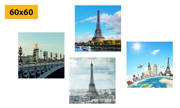 Set tablouri vedere la Turnul Eiffel în Paris
