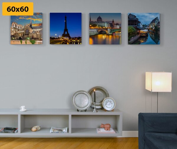 Set tablouri Parisul de noapte romantic
