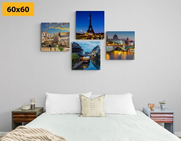 Set tablouri Parisul de noapte romantic