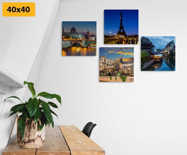 Set tablouri Parisul de noapte romantic