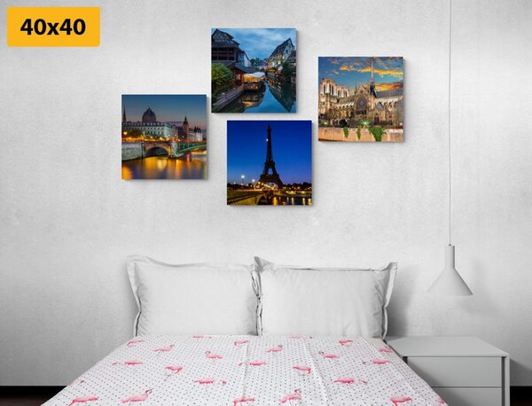 Set tablouri Parisul de noapte romantic
