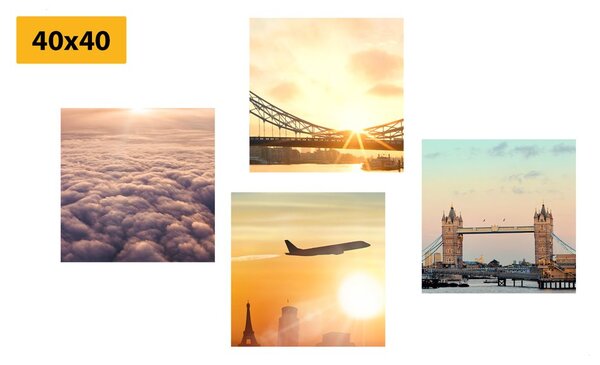 Set tablouri Londra cu răsărit de soare