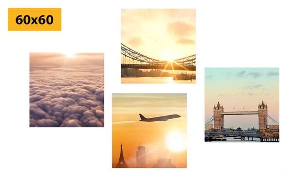 Set tablouri Londra cu răsărit de soare