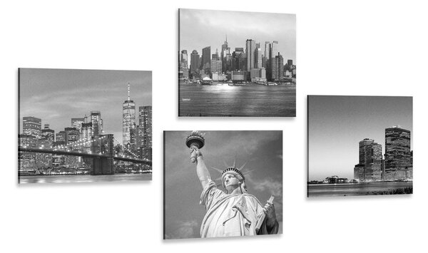 Set tablouri New York în design alb-negru